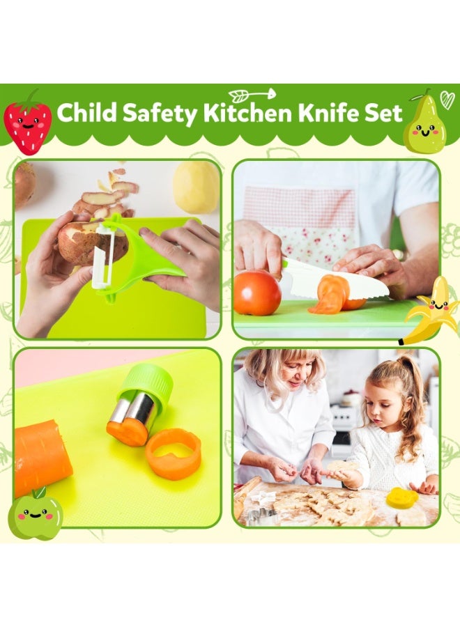 Fyliz 32 piece set of children's plastic knives, cutting board, children's early education, no harm to hands, plastic fruit knife - Image 3